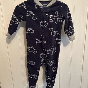 Carter's 6m Navy Blue vehicle zip up fleece sleeper